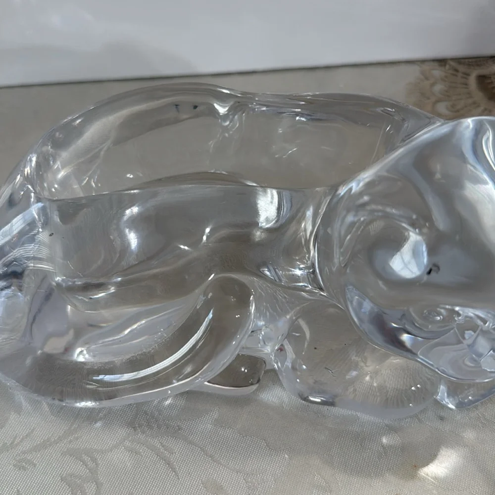 Vintage Large Clear Acrylic Cat Vase - Planter 1980s